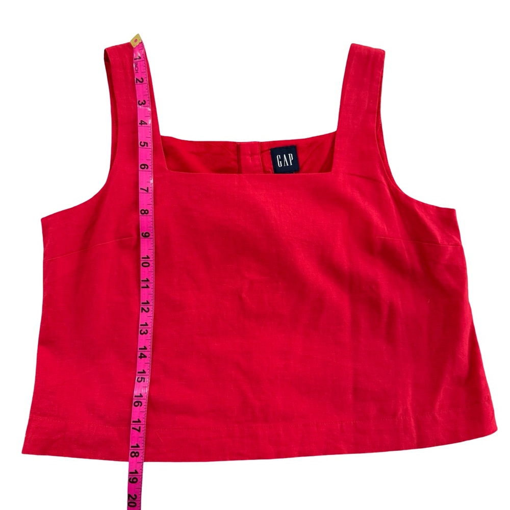 NWT GAP linen blend maxi skirt and cropped top tank red size small/extra small - Picture 13 of 14